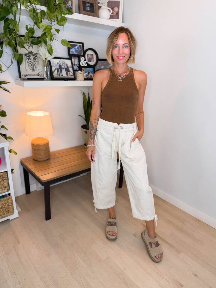 Noemi Mineral Washed Jogger Pant- BONE