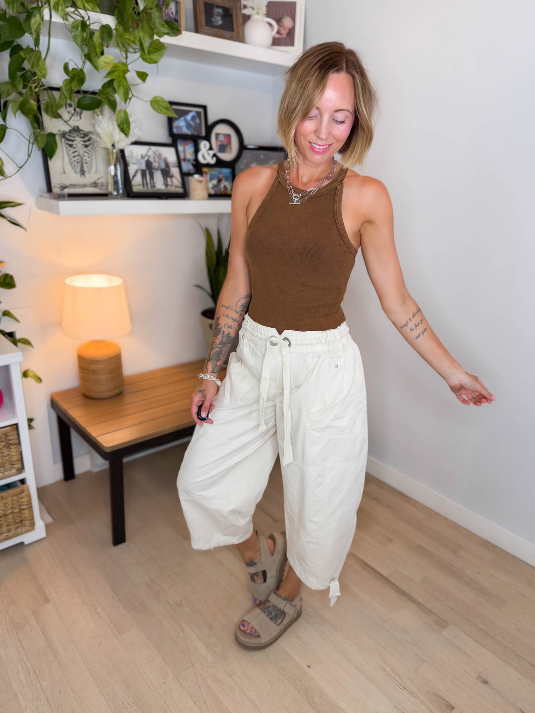 Noemi Mineral Washed Jogger Pant- BONE