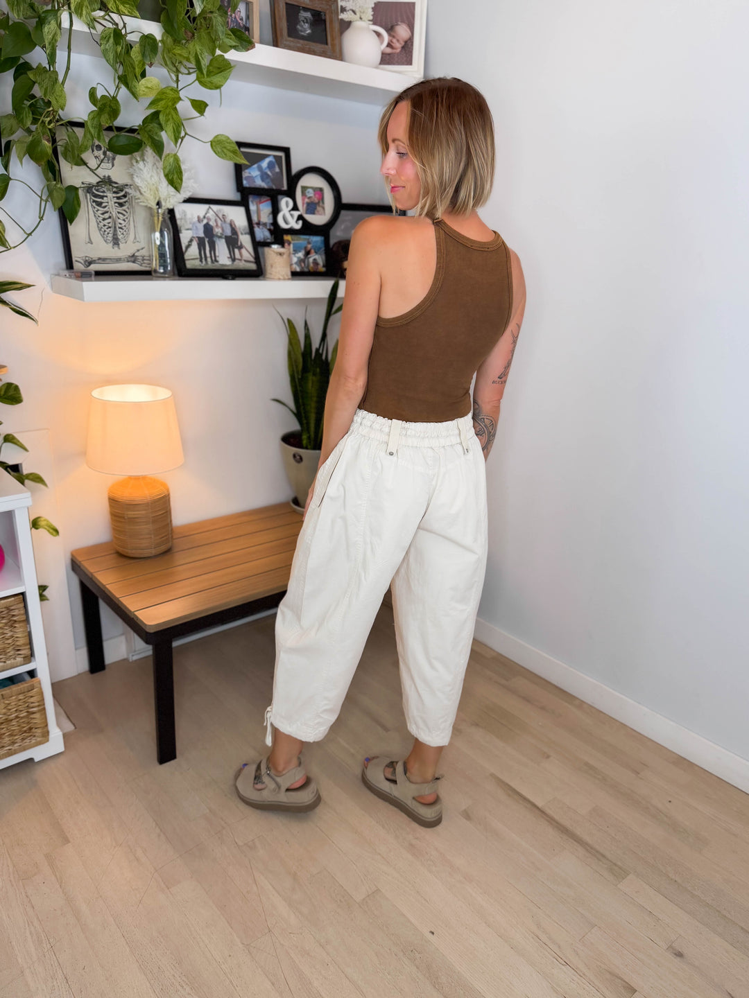 Noemi Mineral Washed Jogger Pant- BONE
