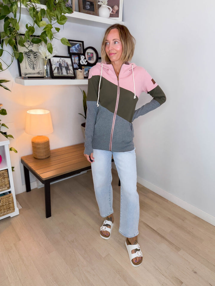 AMPERSAND AVE Full Zip Sweatshirt- DAYDREAMING