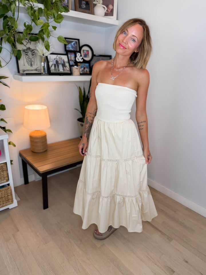 Coconut Cove Strapless Dress- NATURAL-FINAL SALE