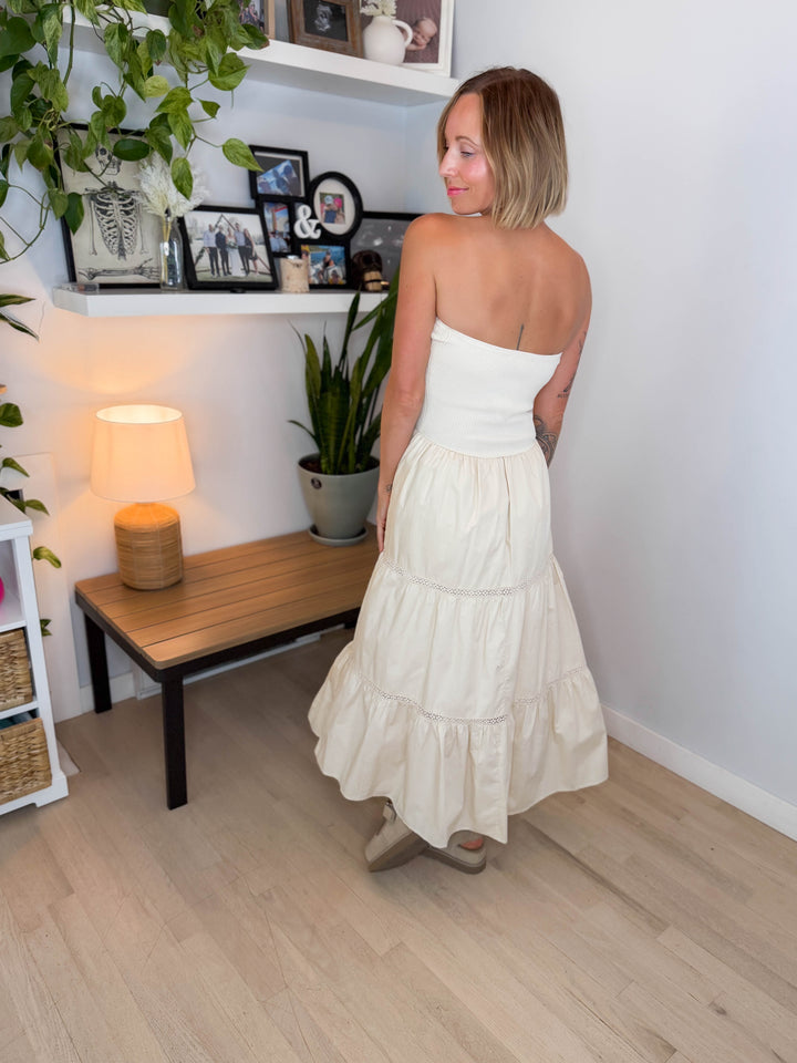 Coconut Cove Strapless Dress- NATURAL-FINAL SALE