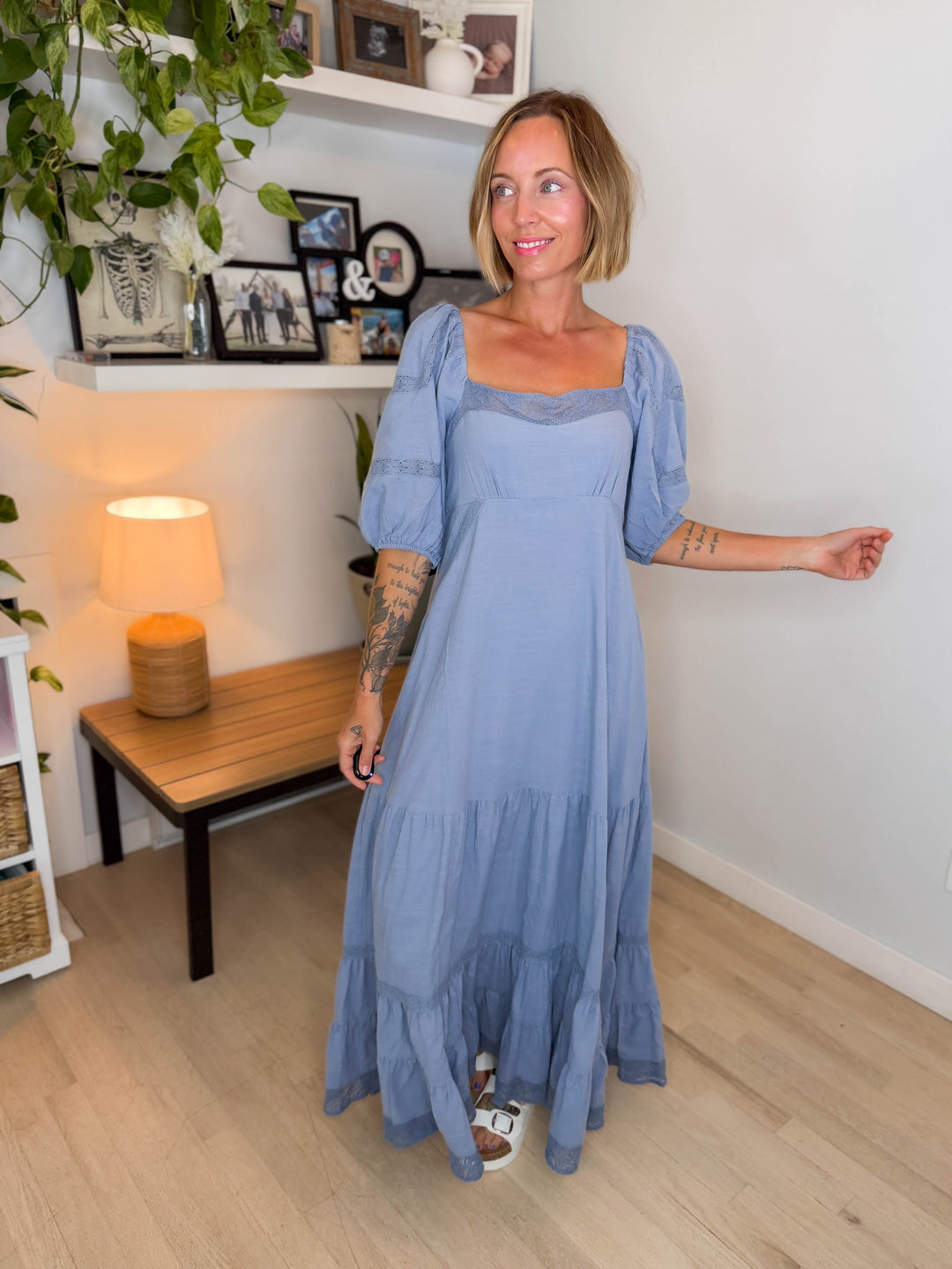 Amalfi Lace Inset Maxi- BLUE
