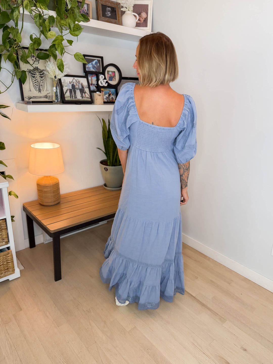 Amalfi Lace Inset Maxi- BLUE