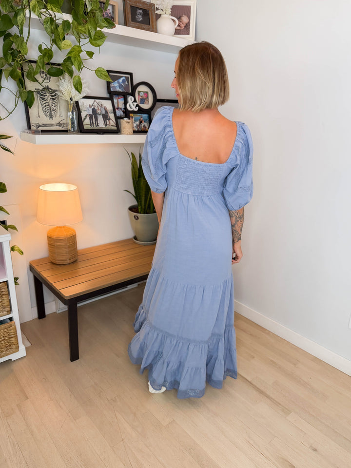 Amalfi Lace Inset Maxi- BLUE