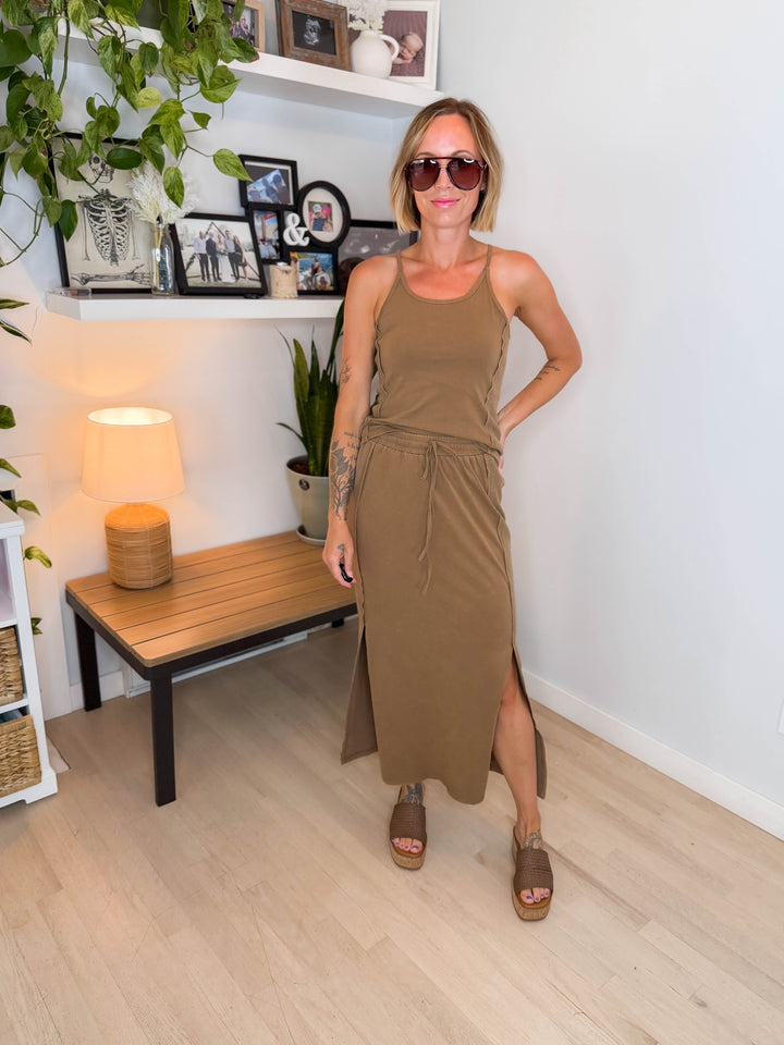 Chandler Mineral Wash Skirt Set- COCO