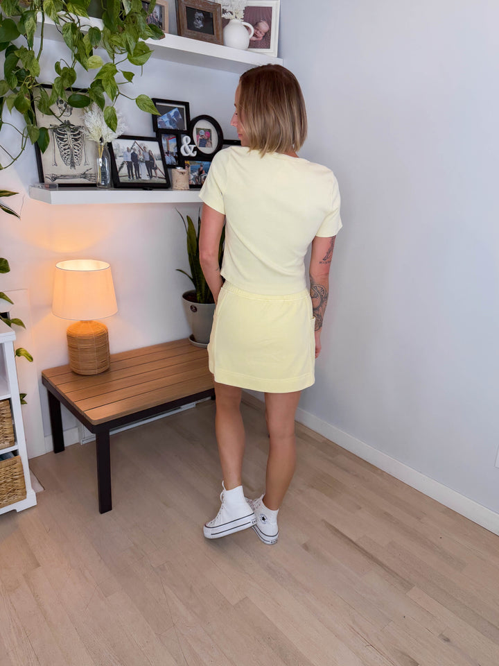 Sandy Cove Ribbed Skort Set- LEMON-FINAL SALE