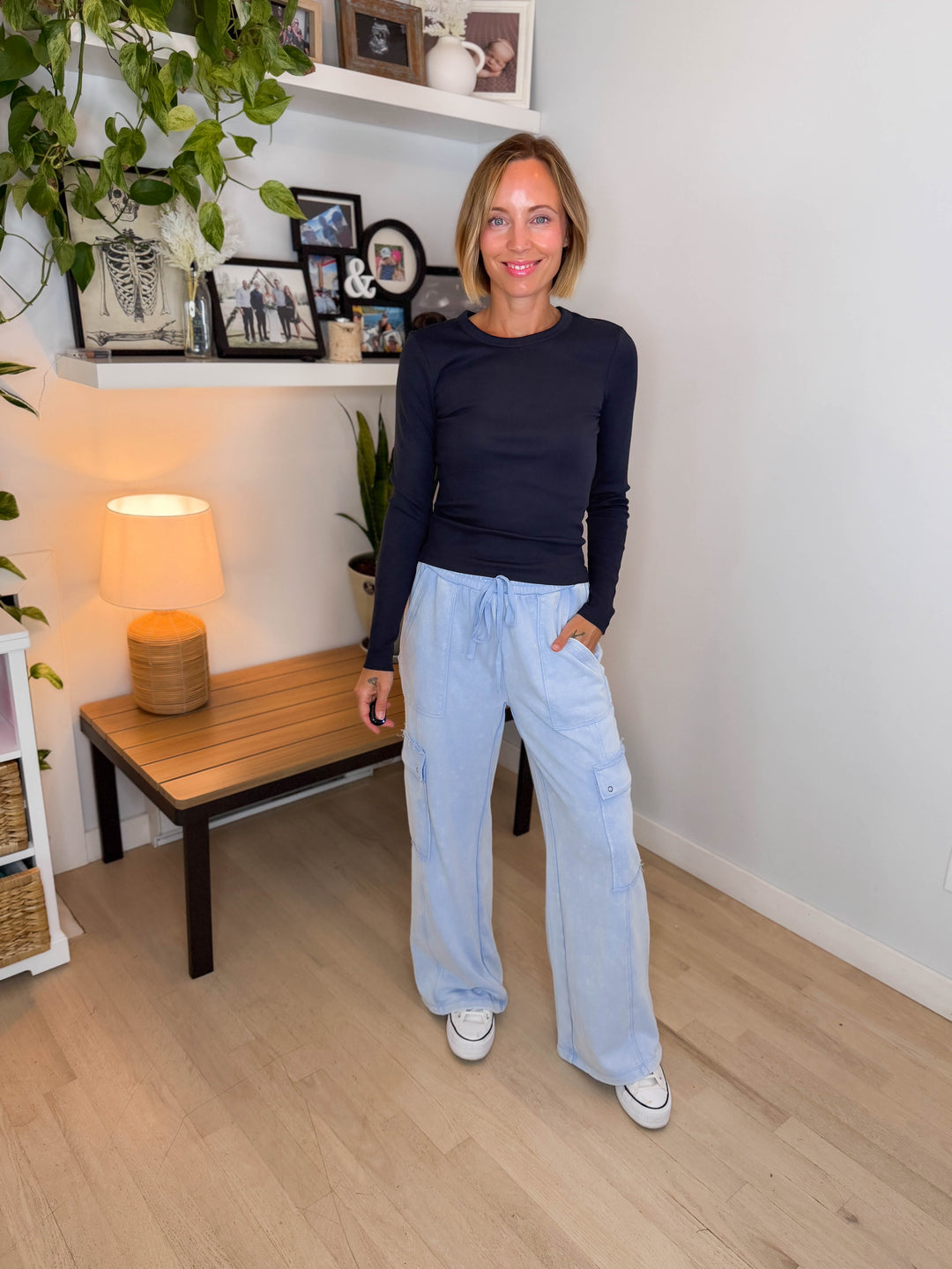 Scottie Snow Washed Cargo Pant- PERIWINKLE