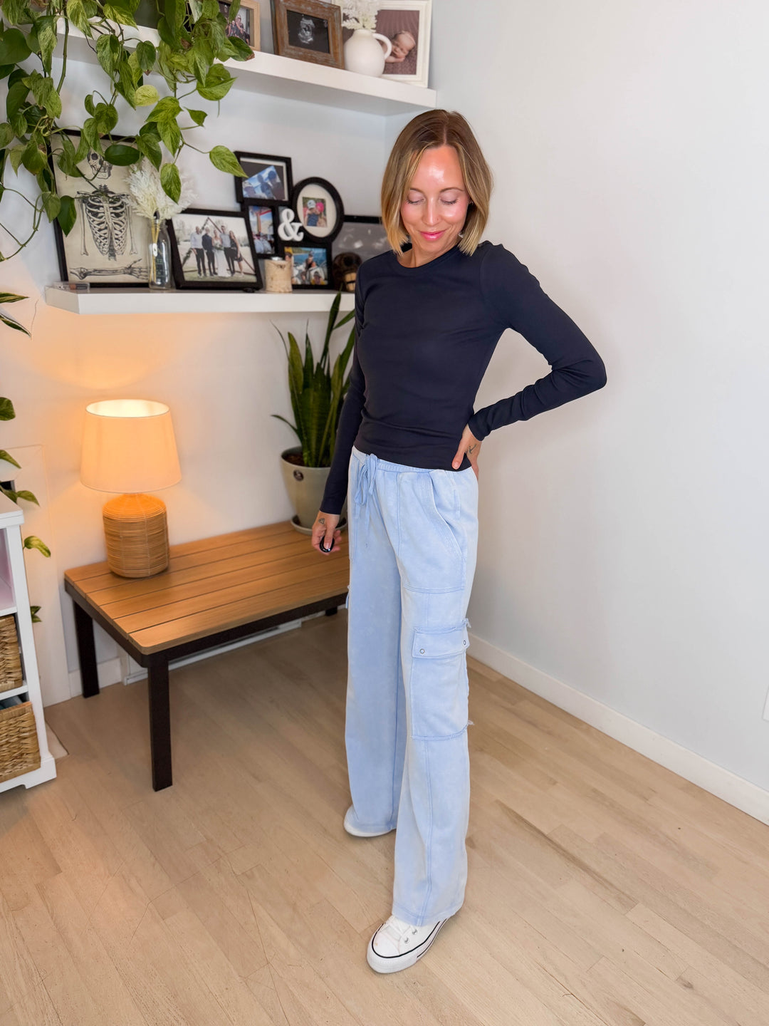 Scottie Snow Washed Cargo Pant- PERIWINKLE