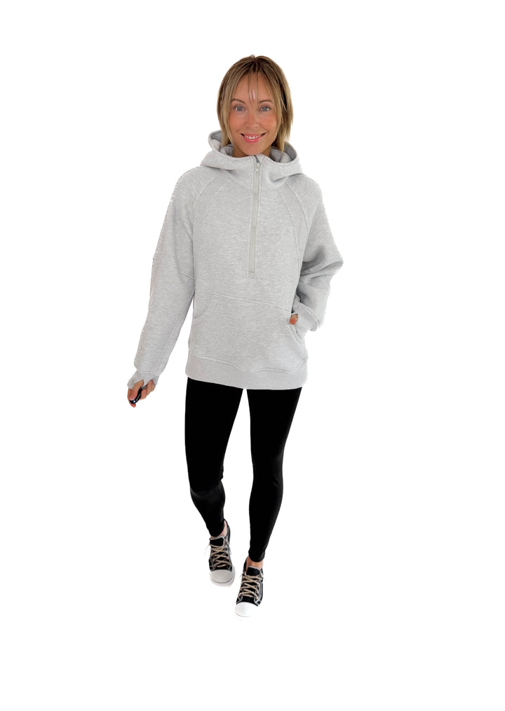 Hunter Hooded Pullover- HEATHER GREY-FINAL SALE