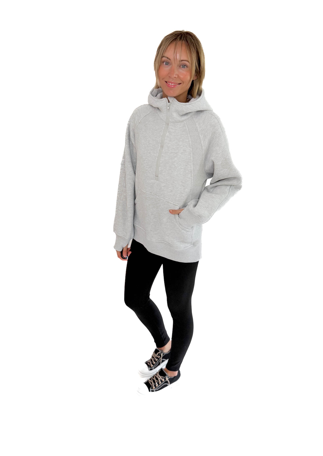 Hunter Hooded Pullover- HEATHER GREY-FINAL SALE