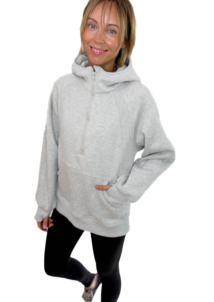 Hunter Hooded Pullover- HEATHER GREY-FINAL SALE