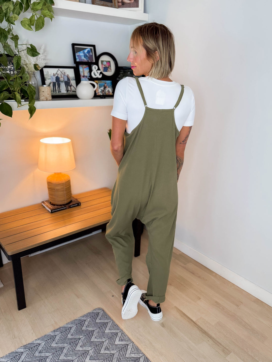 Reece Rib Knit Jumpsuit- OLIVE-FINAL SALE