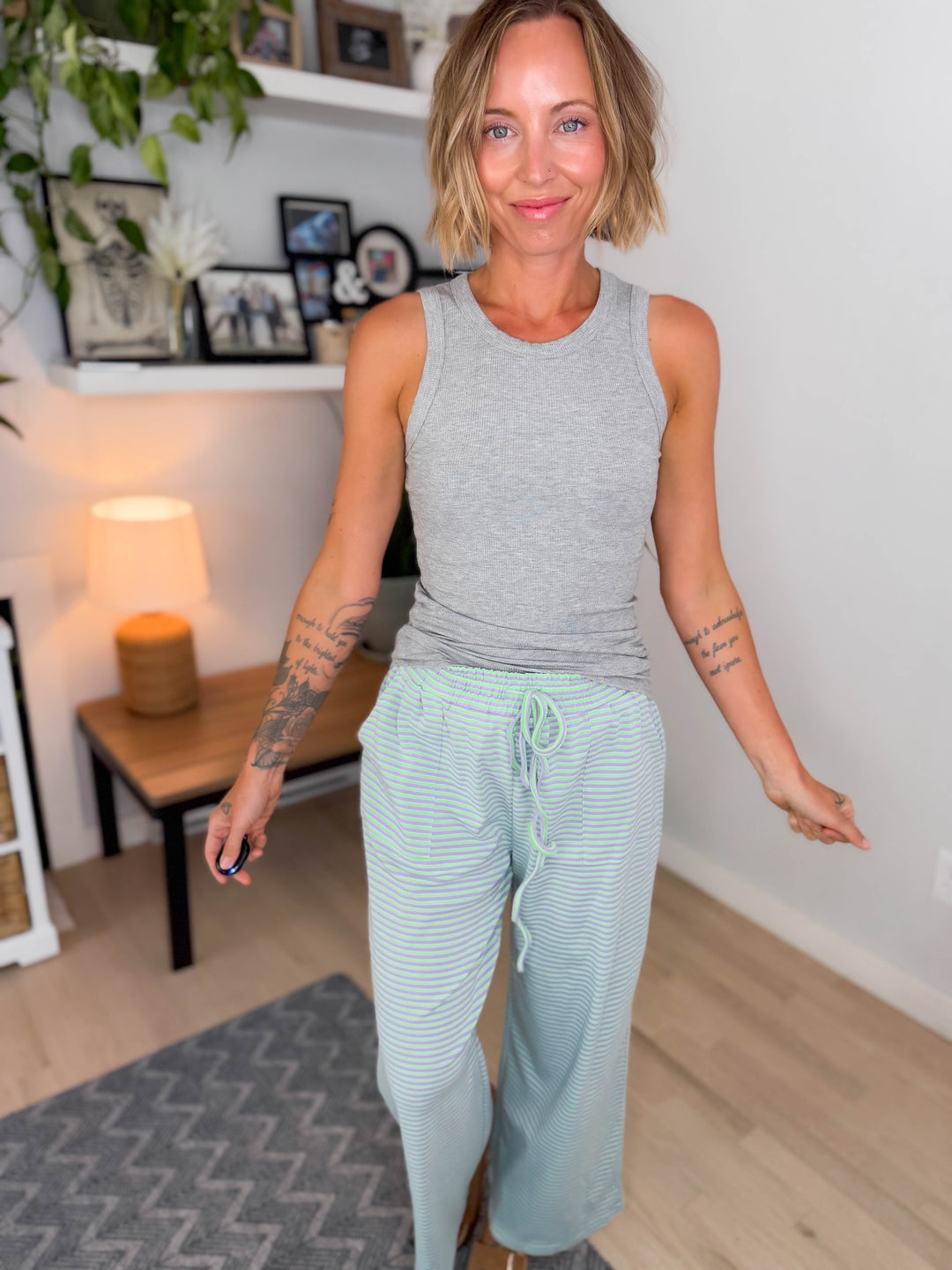 Mono B Billie Essential Micro Ribbed Tank- HEATHER GREY