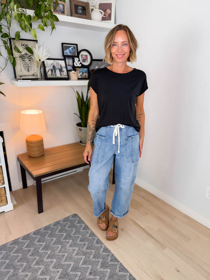 Vero Moda Ava Short Sleeve Top- BLACK