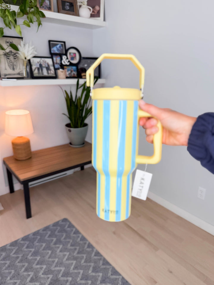 Cabana Jug 38oz  Tumbler- AQUA/YELLOW