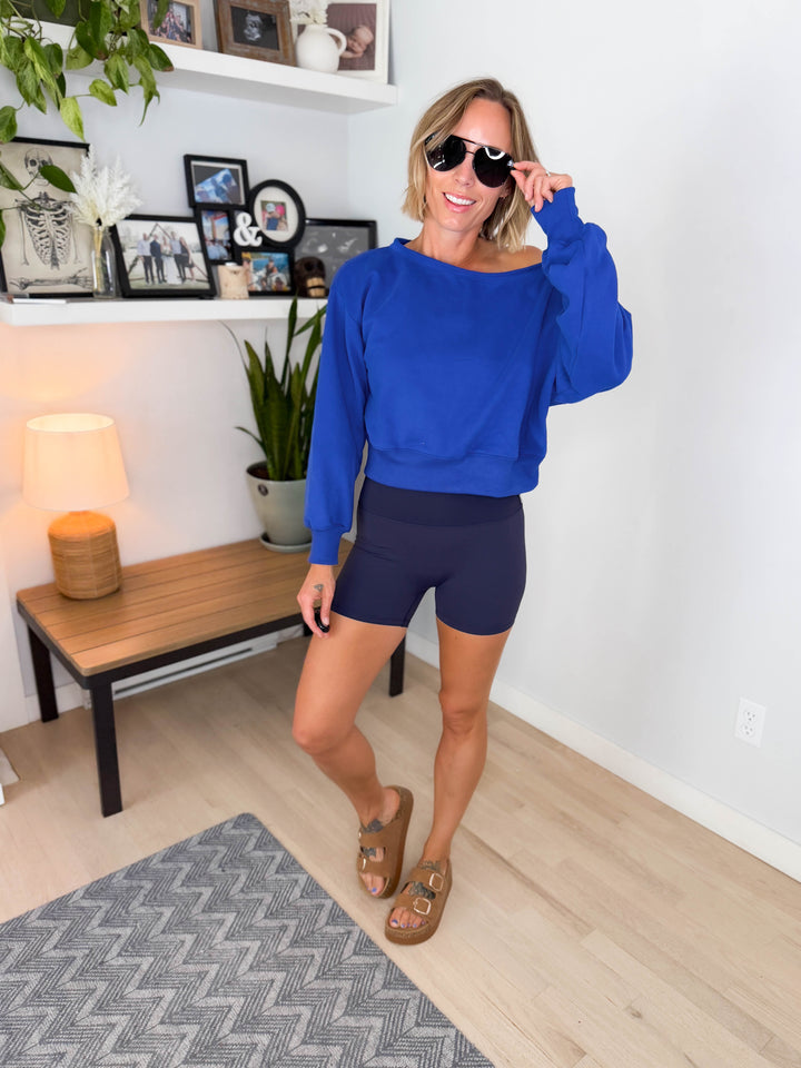Rosalie Performance Biker Shorts- NAVY