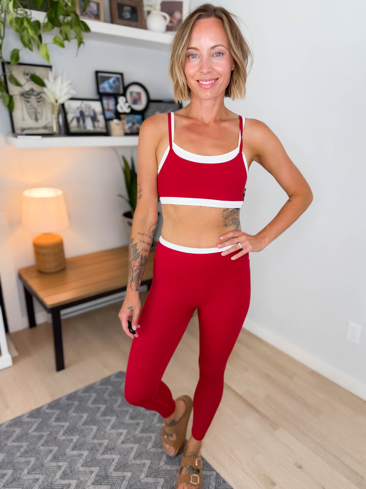 Kimber Double Layered Sports Bra- CHERRY