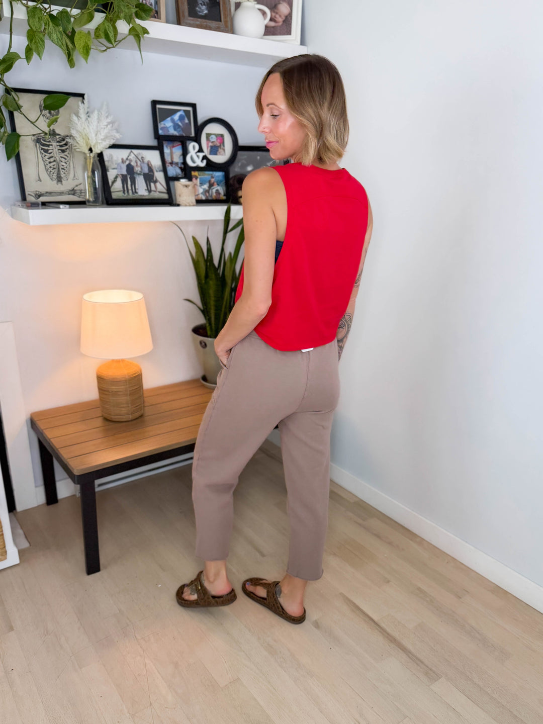 Mono B Solstice Malibu Lounge Pants- SILKEN TAUPE