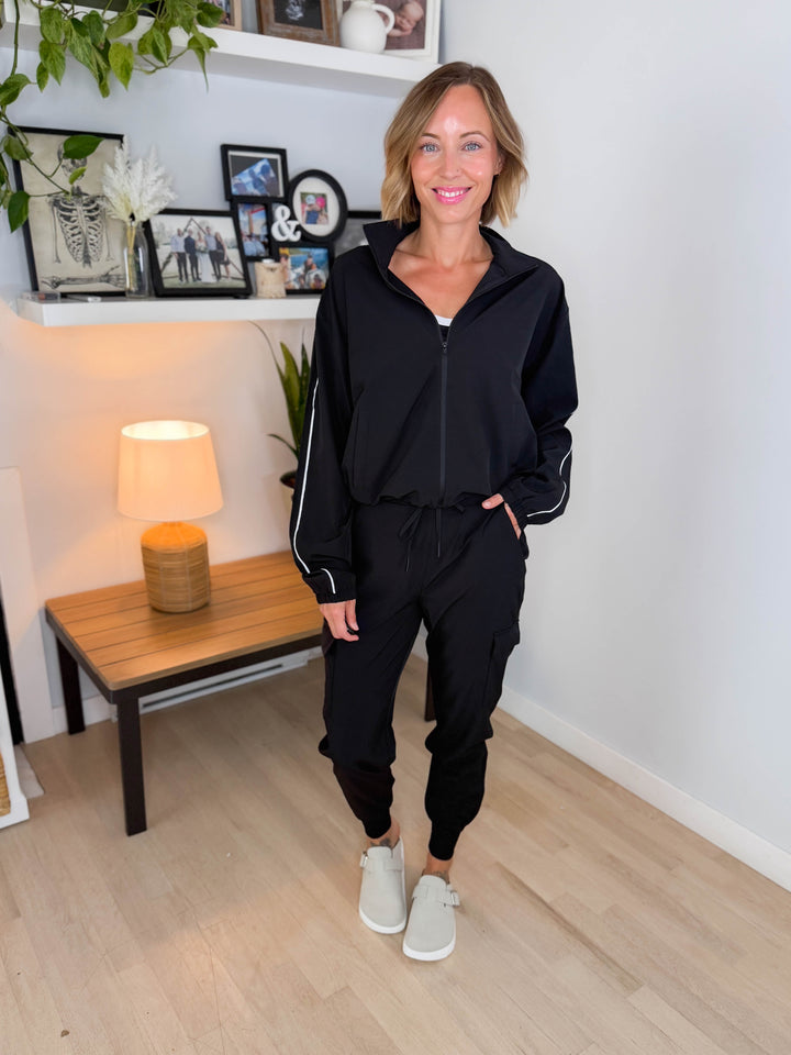 Mono B Reverie Breezy Flow Active Jacket- BLACK