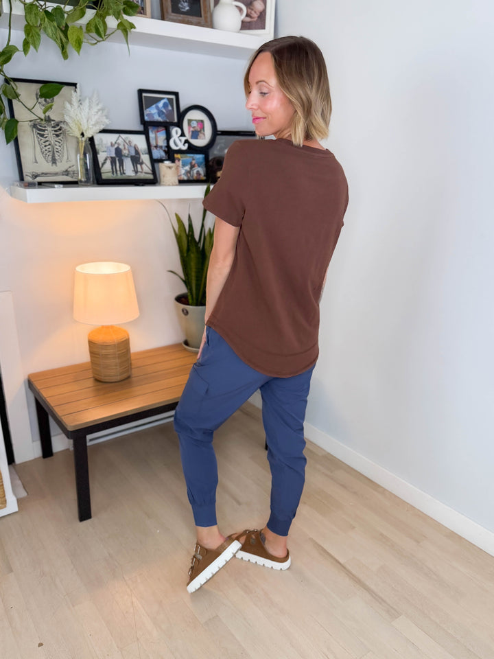 Mono B Maya Soft Curve Pima Cotton Tee- COCOA