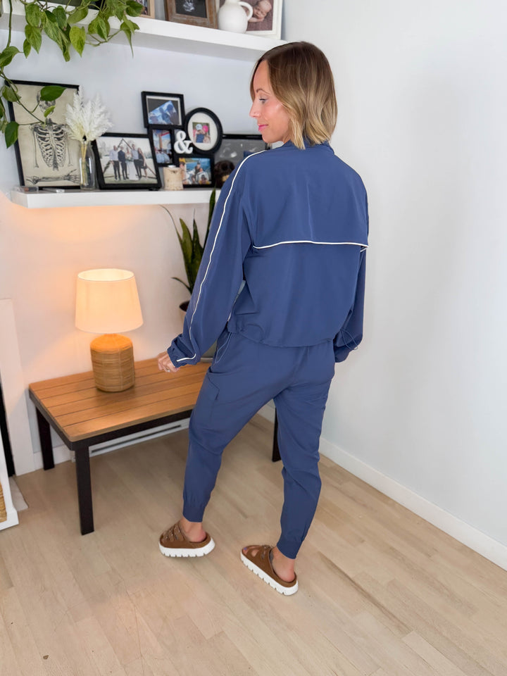 Mono B Reverie Breezy Flow Active Jacket- OCEAN