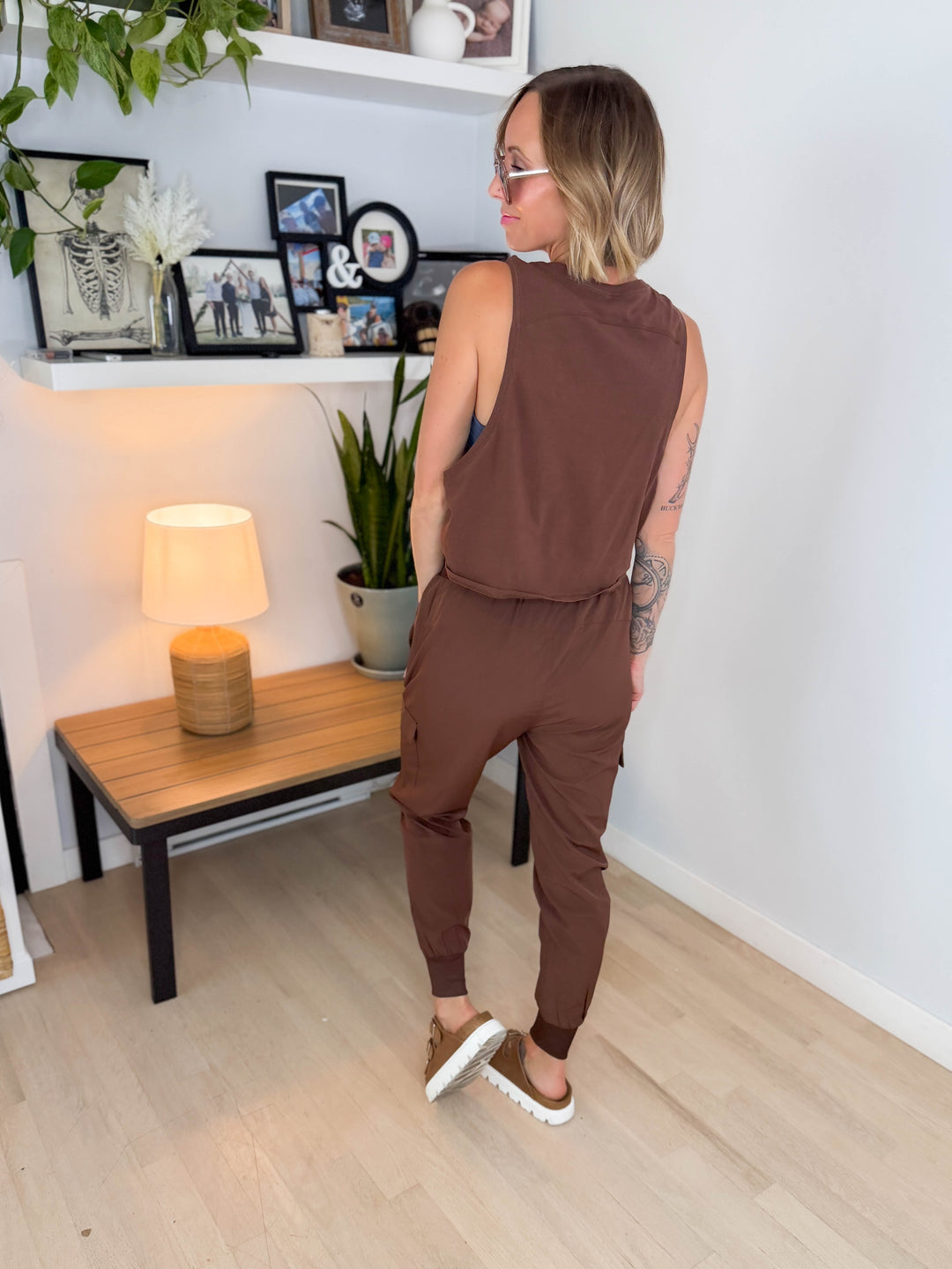 Mono B Sadie Pima Cotton Side-Knot Tank- COCOA