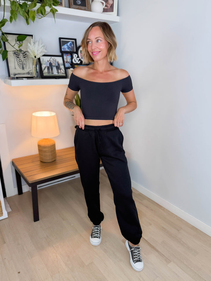 Only Best Cuffed Pants- BLACK