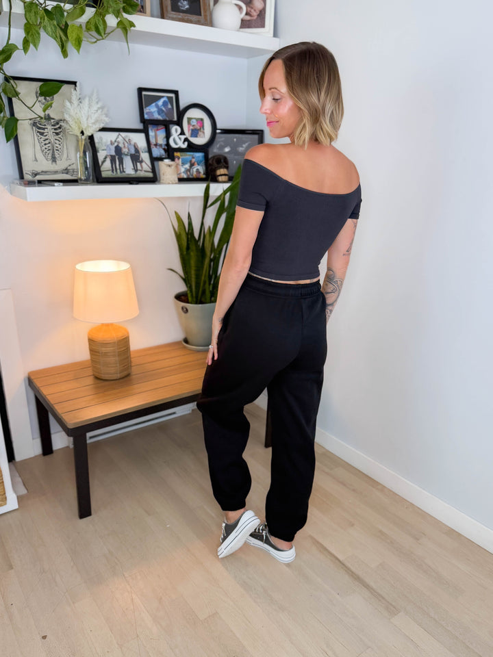 Only Best Cuffed Pants- BLACK