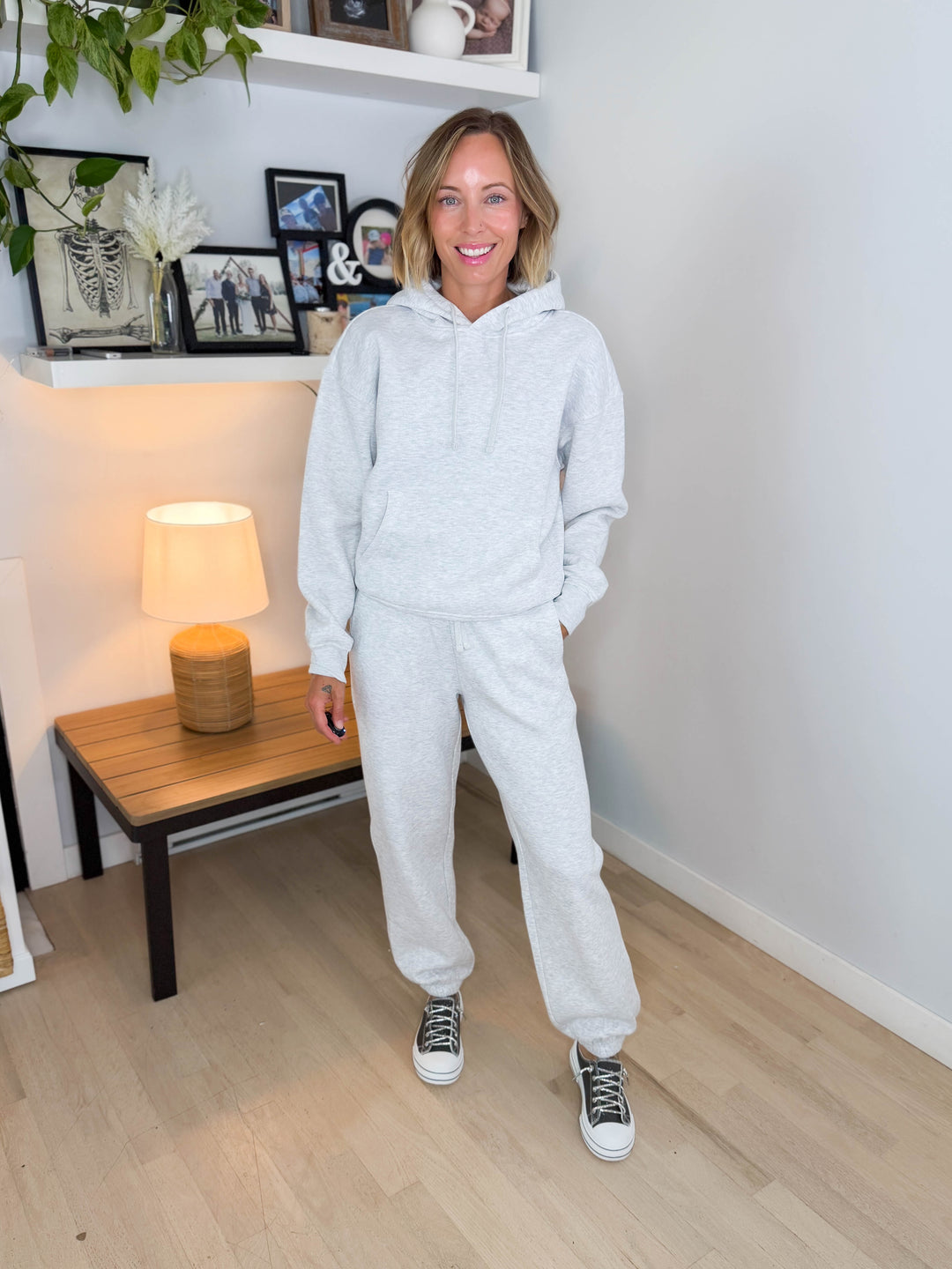 Only Best Hooded Long Sleeve- LIGHT GREY MELANGE