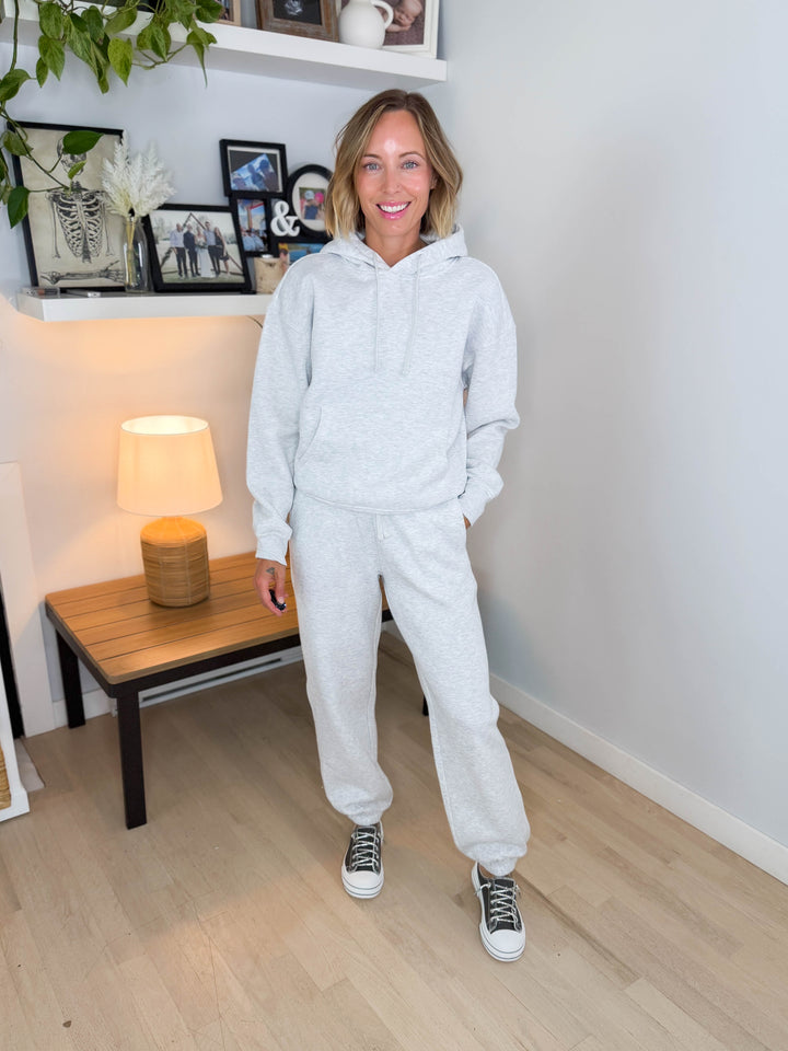 Only Best Hooded Long Sleeve- LIGHT GREY MELANGE