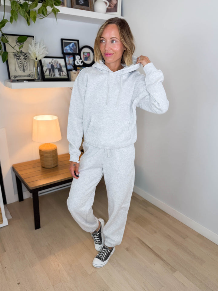 Only Best Hooded Long Sleeve- LIGHT GREY MELANGE