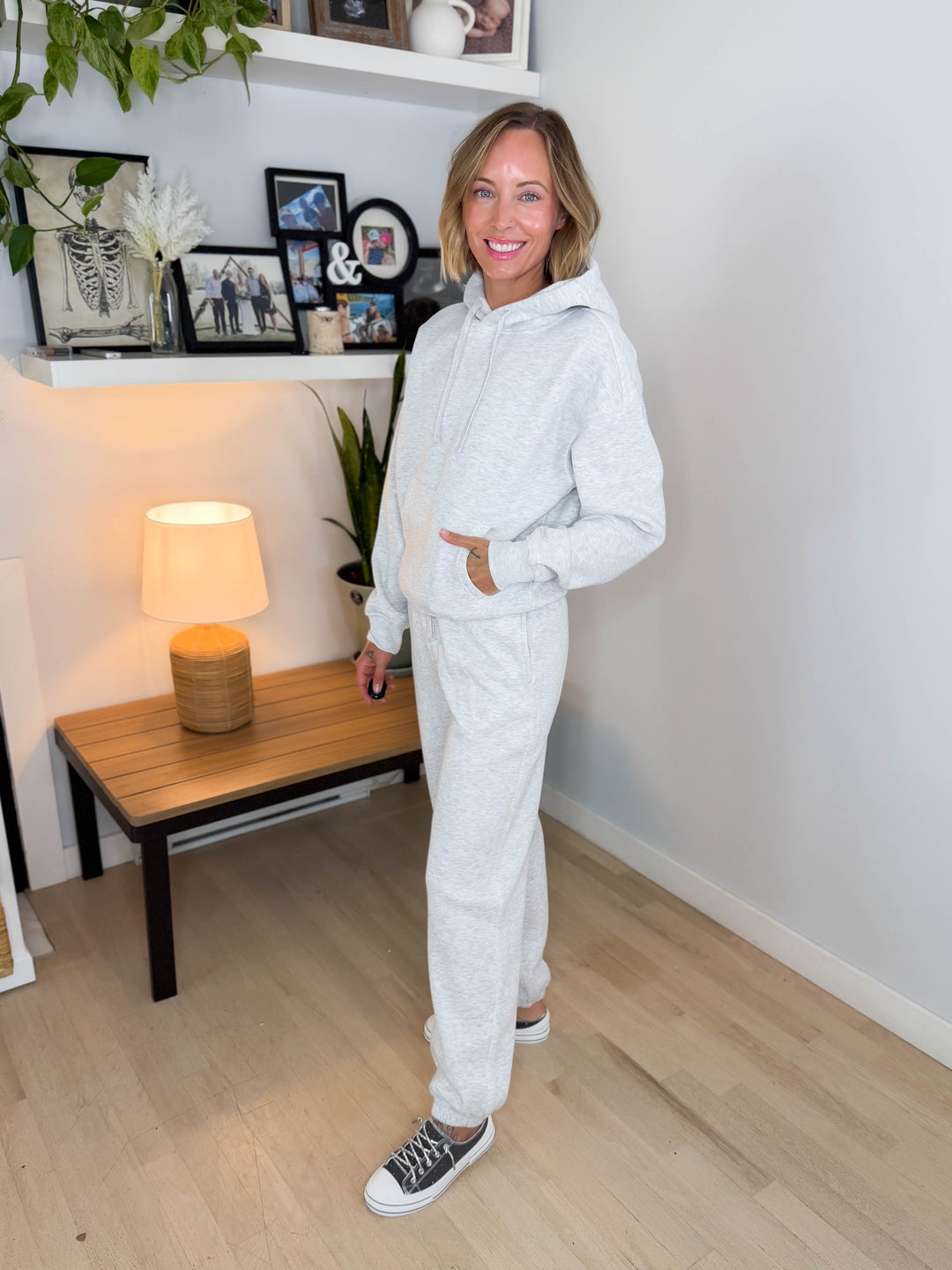 Only Best Hooded Long Sleeve- LIGHT GREY MELANGE