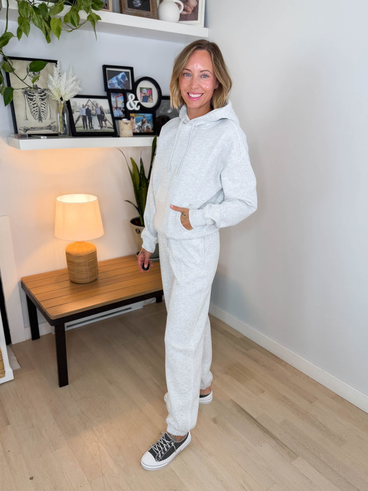 Only Best Hooded Long Sleeve- LIGHT GREY MELANGE