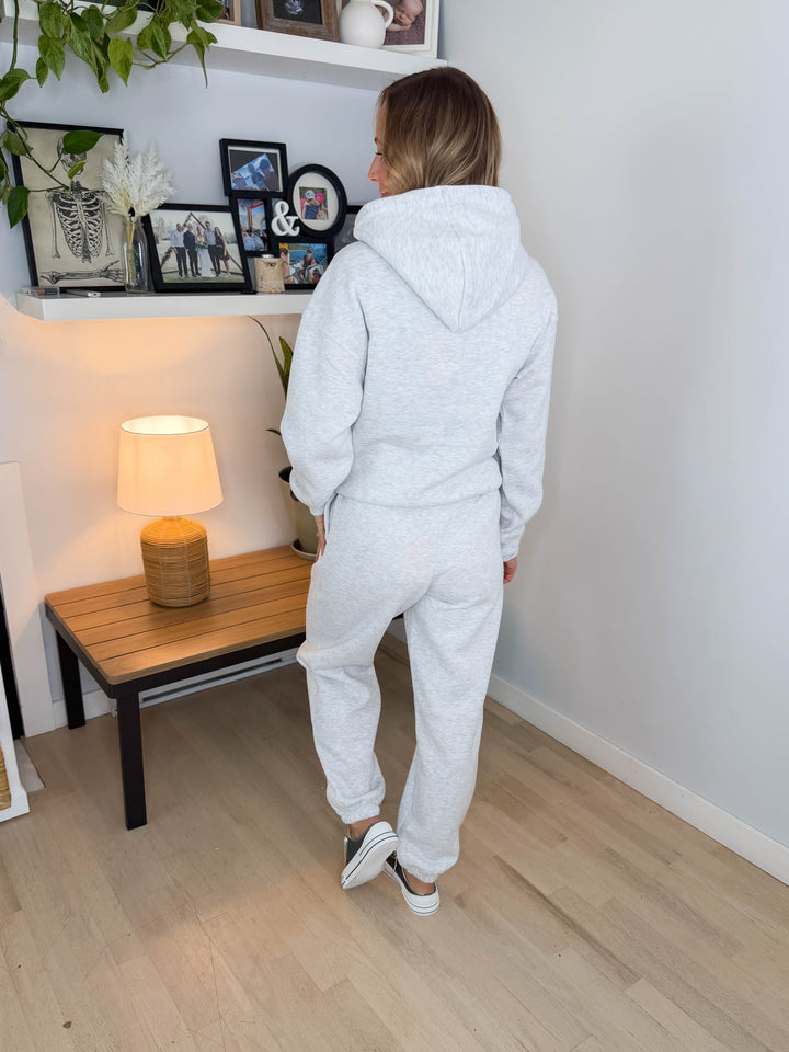 Only Best Hooded Long Sleeve- LIGHT GREY MELANGE