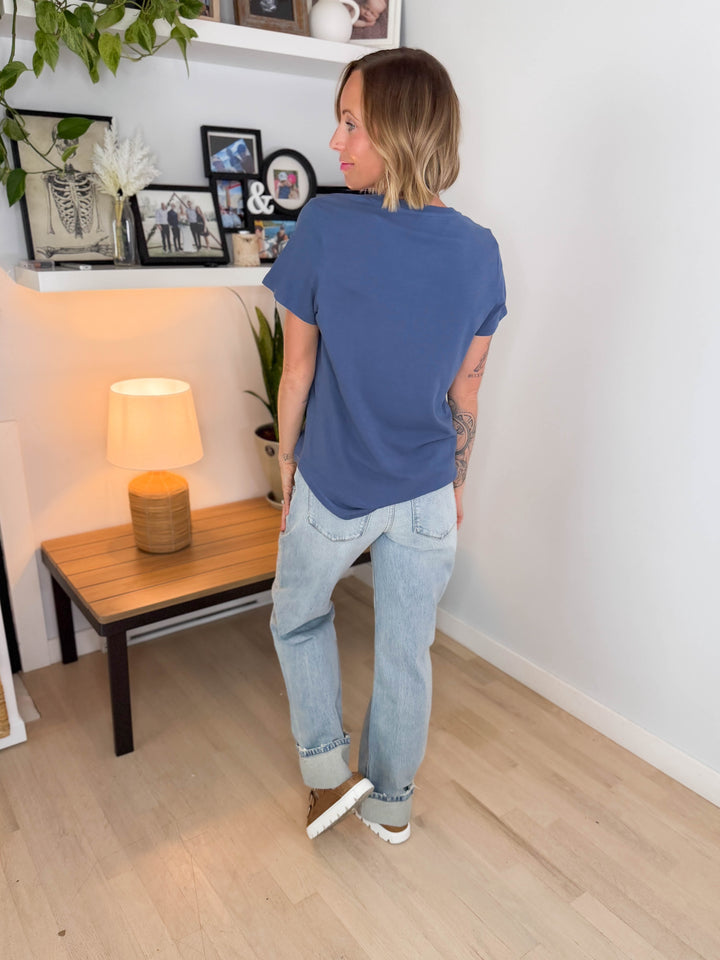Mono B Maya Soft Curve Pima Cotton Tee- OCEAN