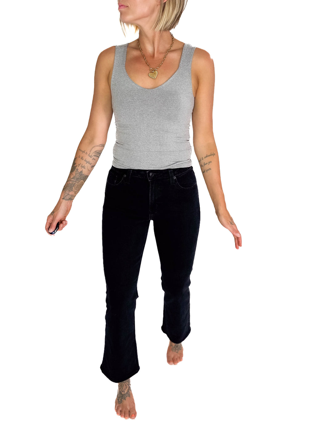 JUST BLACK DENIM Arina Slim Cropped Bootcut Jeans- BLACK-FINAL SALE *24*