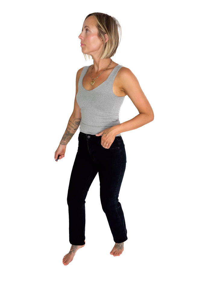 JUST BLACK DENIM Arina Slim Cropped Bootcut Jeans- BLACK-FINAL SALE *24*