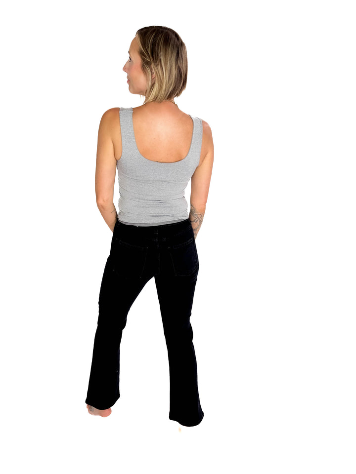 JUST BLACK DENIM Arina Slim Cropped Bootcut Jeans- BLACK-FINAL SALE *24*