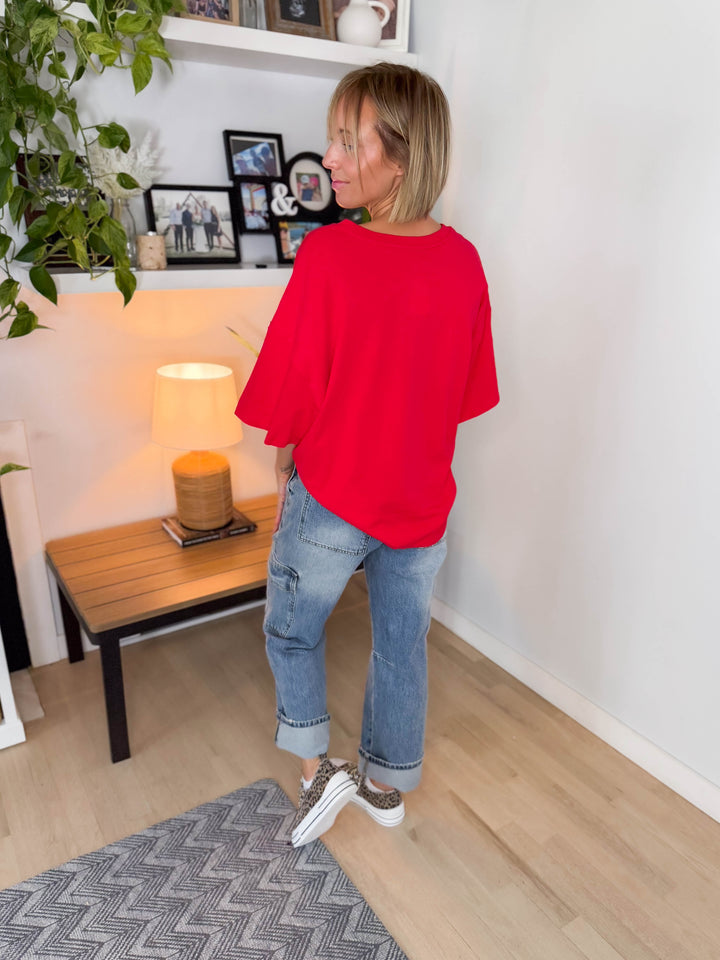 Lila Oversized Cotton Tunic Tee- RUBY-FINAL SALE
