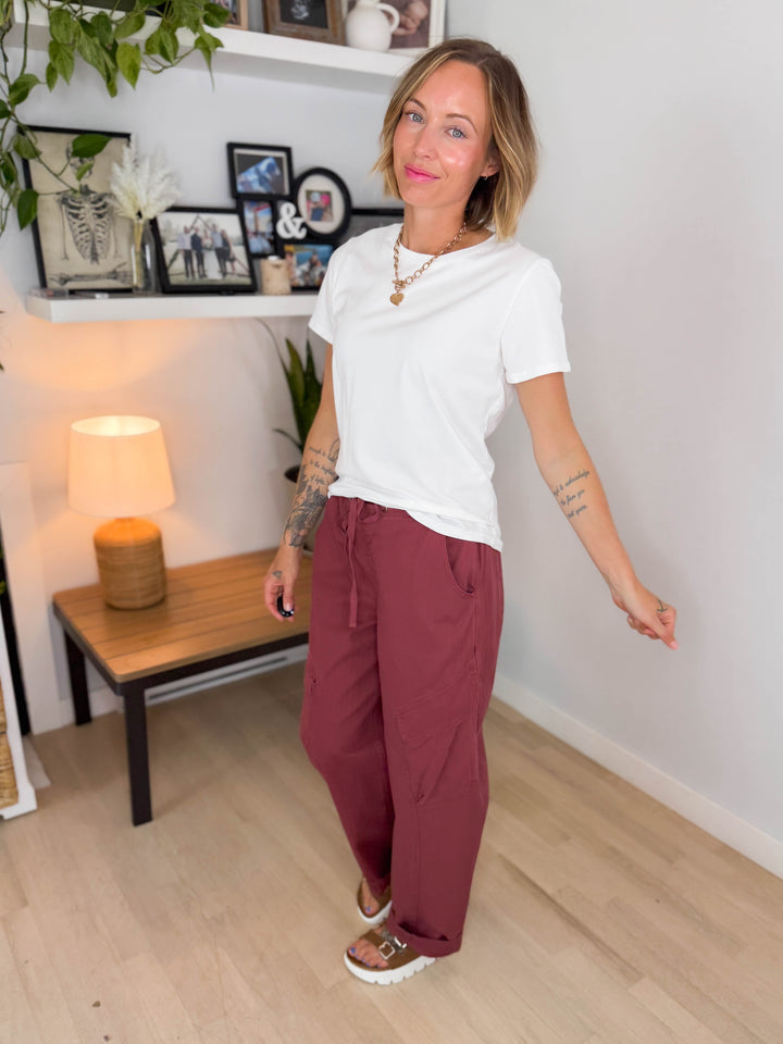Mono B Maya Soft Curve Pima Cotton Tee- WHITE
