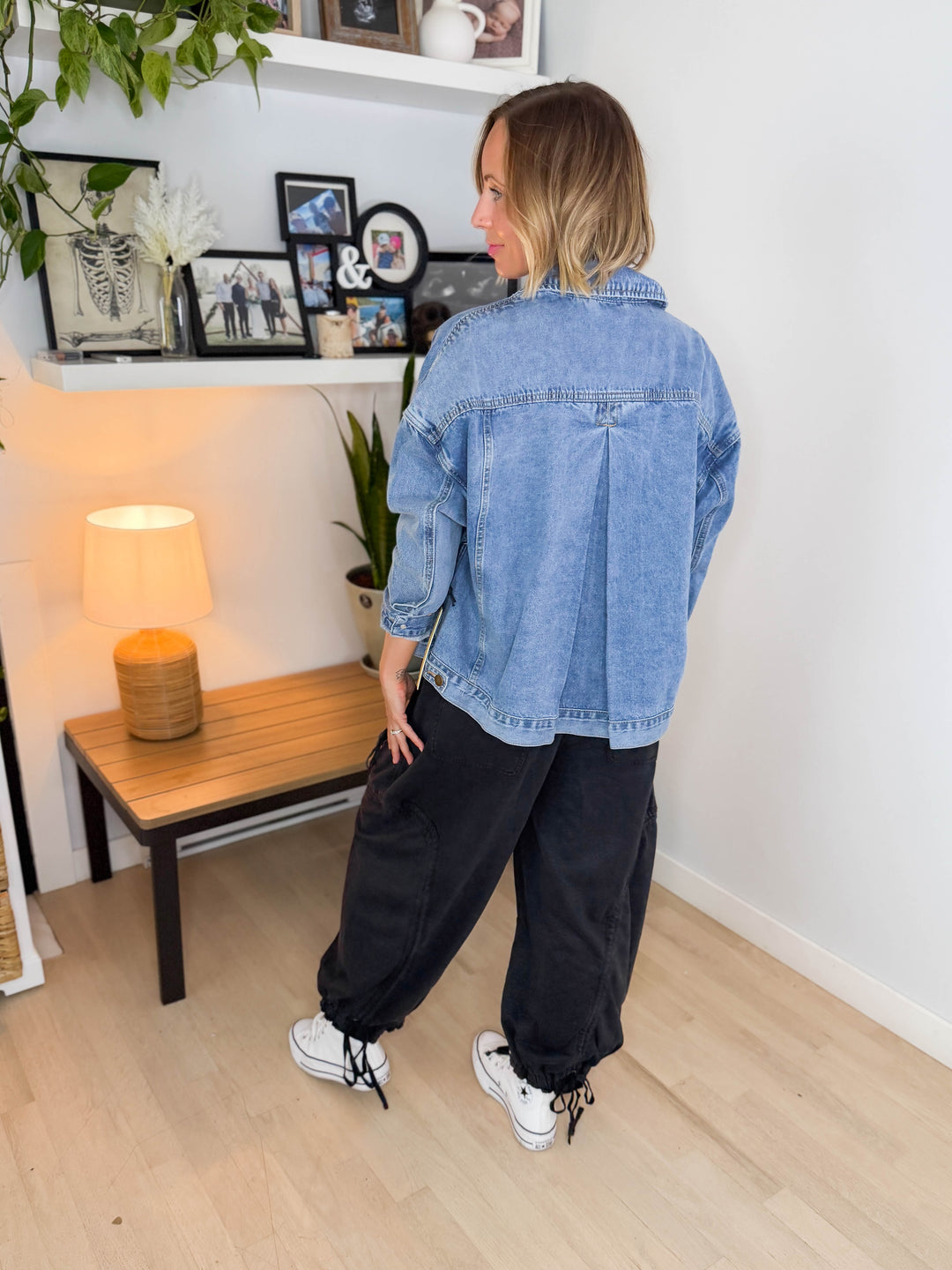 Mono B Sailor Boxy Denim Trucker Jacket- MEDIUM JACKET