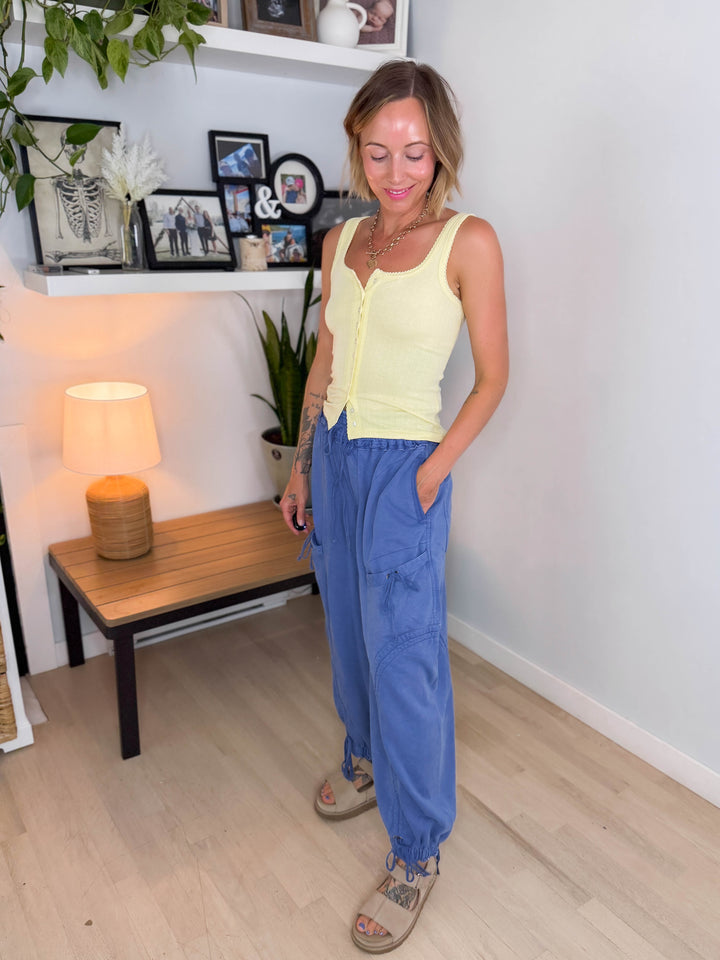 Pebble Cinch Tie  Jogger- FRENCH BLUE