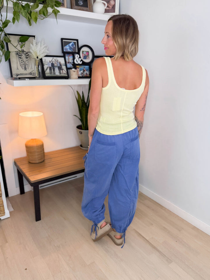 Pebble Cinch Tie  Jogger- FRENCH BLUE