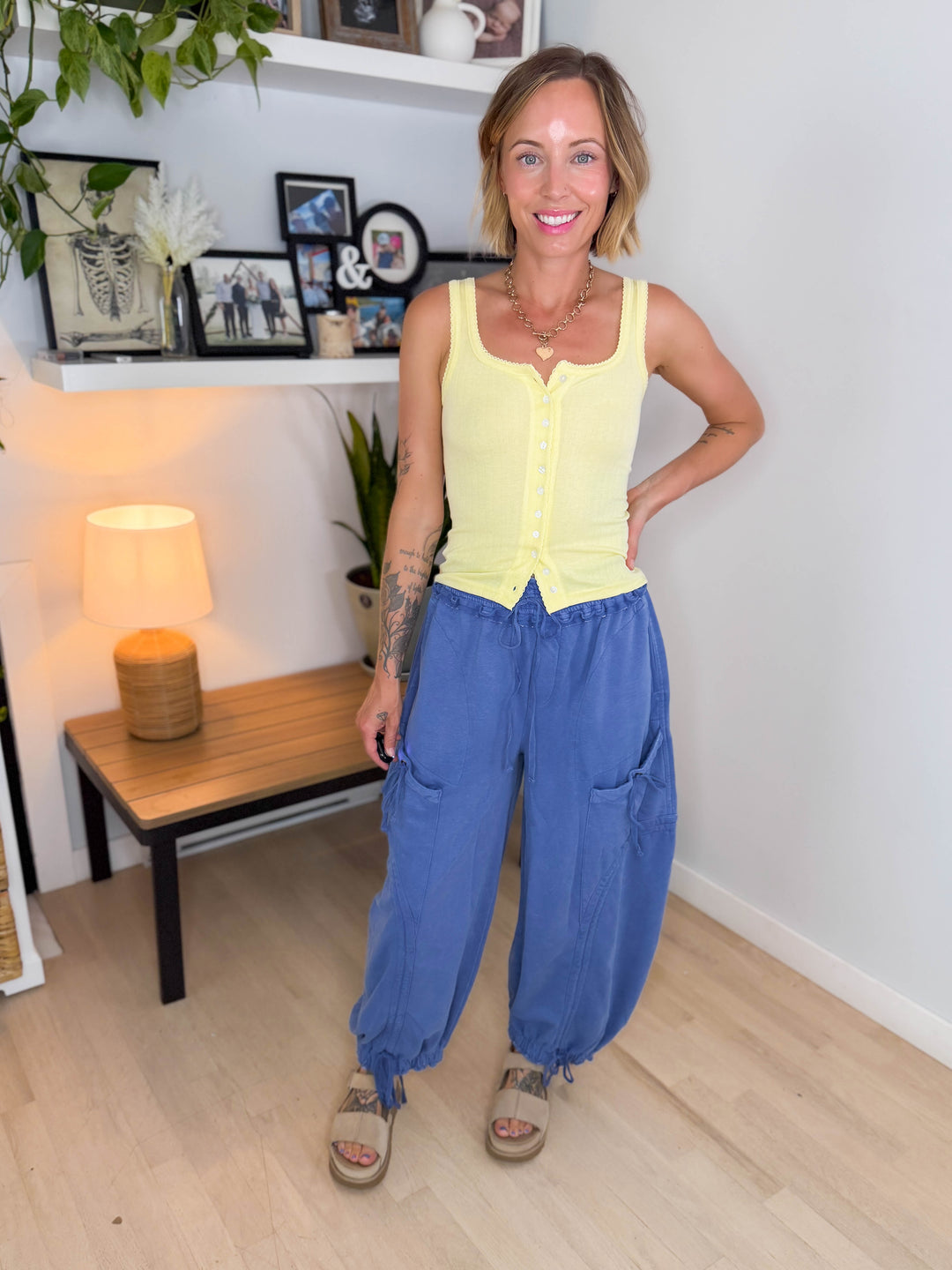 Pebble Cinch Tie  Jogger- FRENCH BLUE