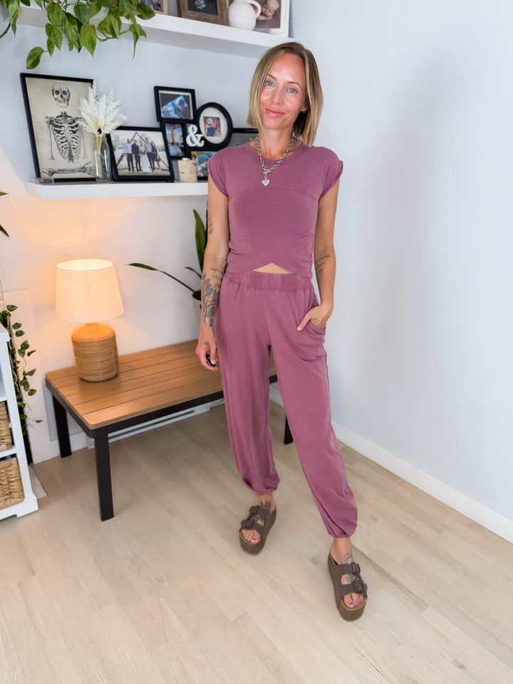 MONO B Jodie Pima Cotton Set- ROSEWOOD