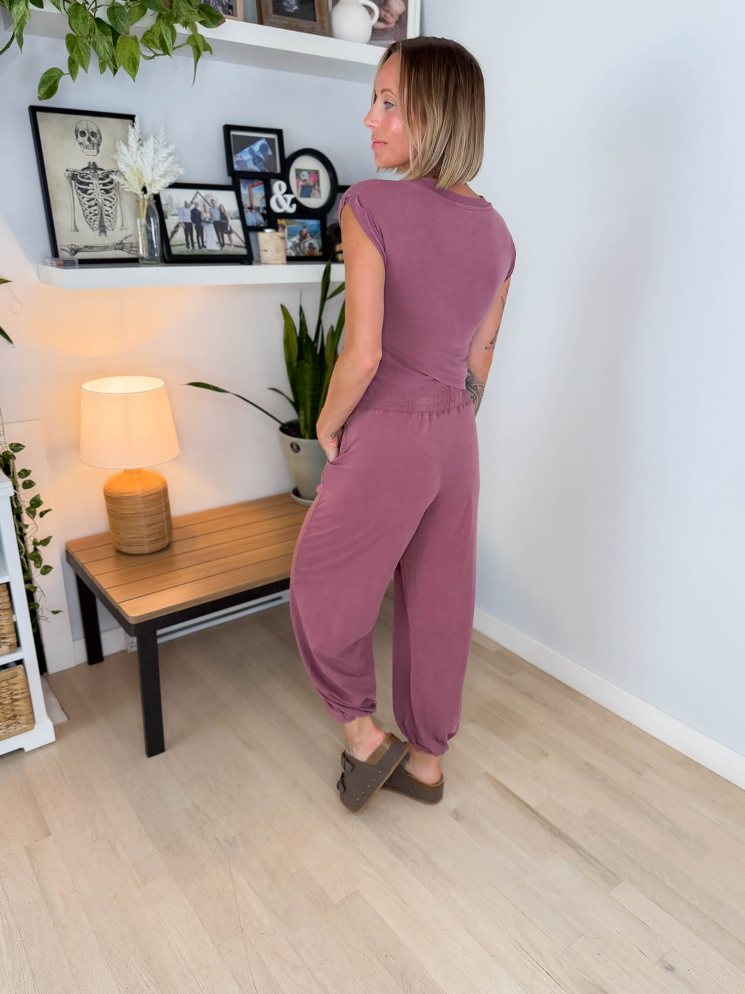 MONO B Jodie Pima Cotton Set- ROSEWOOD