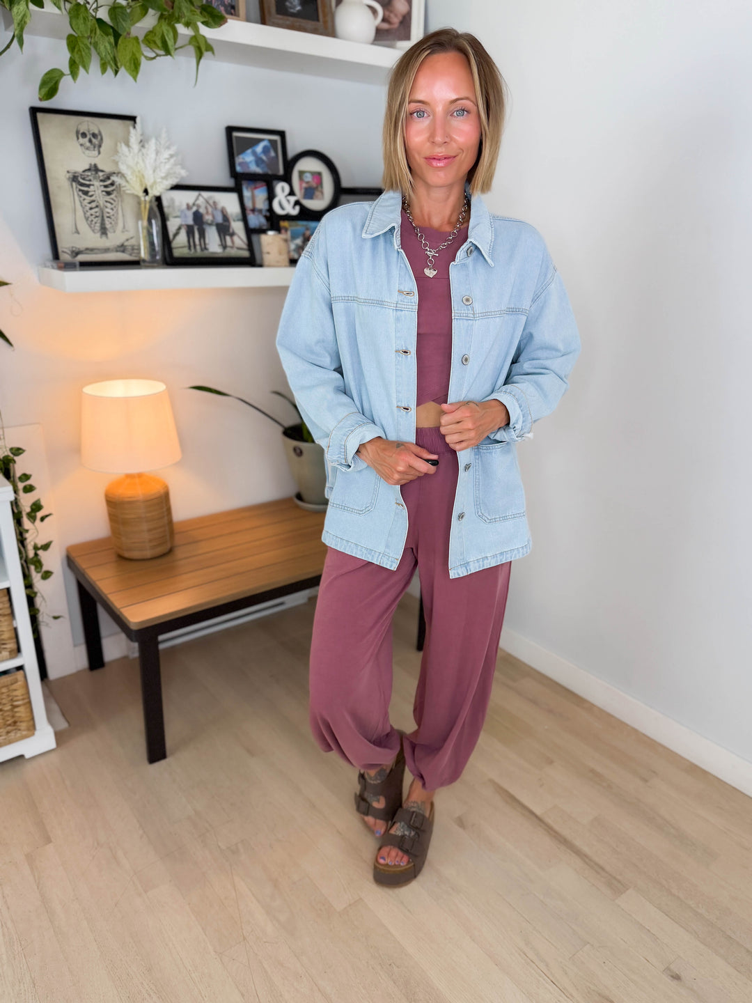 Grace Denim Button Up Jacket- LIGHT WASH