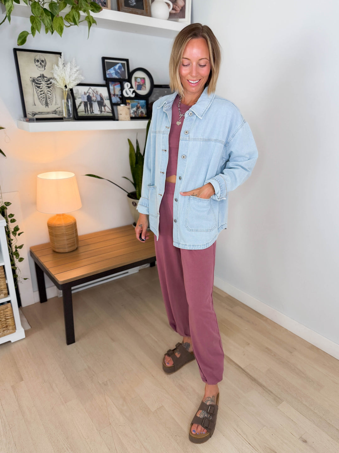 Grace Denim Button Up Jacket- LIGHT WASH