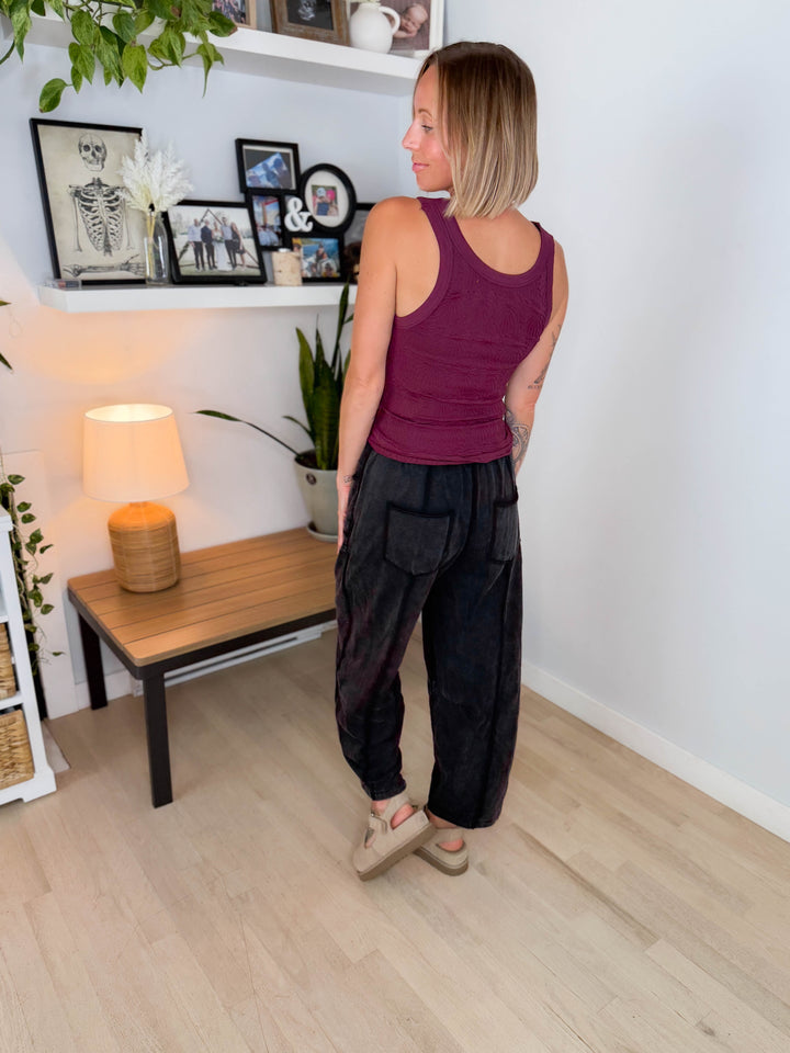 Reversible Lace Textured Tank Top- FIG